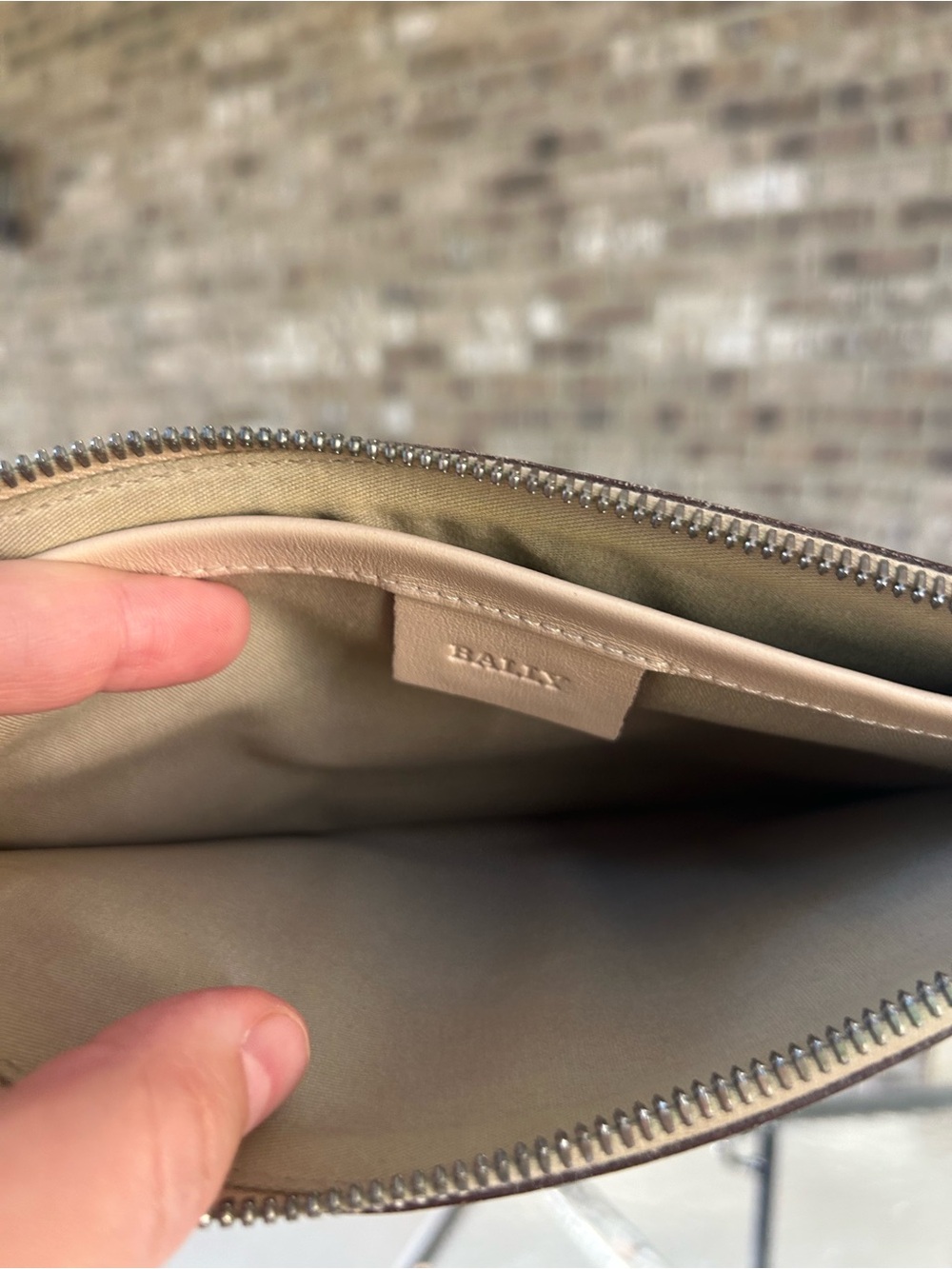 Vintage Bally Beige Leather Top Handle Shoulder Bag Minimalist Logo - Picture 7 of 9